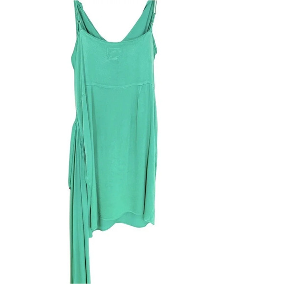 Saylor Mykonos Cowl Neck Satin Dress Blue Green Size XL - Picture 4 of 8